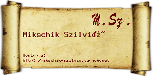 Mikschik Szilvió névjegykártya